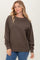 Brown French Terry Vintage Wash Pullover