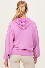 Pink French Terry Hooded Maternity Sweatshirt