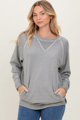 Light Grey Vintage Wash French Terry Pullover