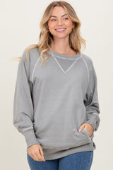 Light Grey Vintage Wash French Terry Pullover