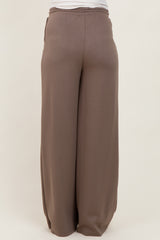 Mocha Flowy Knit Drawstring Maternity Pants