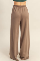 Mocha Flowy Knit Drawstring Pants