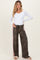 Brown Animal Print Velour Maternity Track Pants