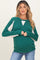 Forest Green Textured Rib Colorblock Maternity Pullover