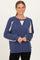 Navy Textured Rib Colorblock Pullover