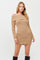 Mocha Off The Shoulder Knit Sweater Mini Dress