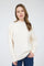 Cream Front Seam Mock Neck Sweater