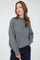 Grey Front Seam Mock Neck Sweater
