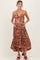 Brown V Neck Front Twist Hi Lo Maternity Maxi Dress