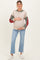 Rust Colorblock Stripe Maternity Pullover Hoodie