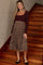 Brown Plaid Pleated Maternity Midi Skirt