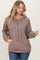 Mocha Long Sleeve Solid Hoodie Top