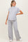 Light Grey Textured Rib Mock Neck Short Sleeve Pant Maternity Set