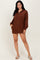 Brown Half Zip Long Sleeve Mini Dress