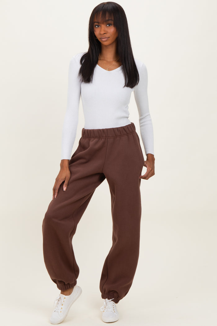 Brown Fleece Sweatpants