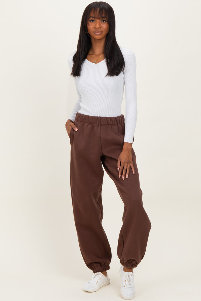 Brown Fleece Sweatpants