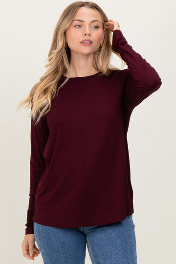 Burgundy Long Sleeve Top