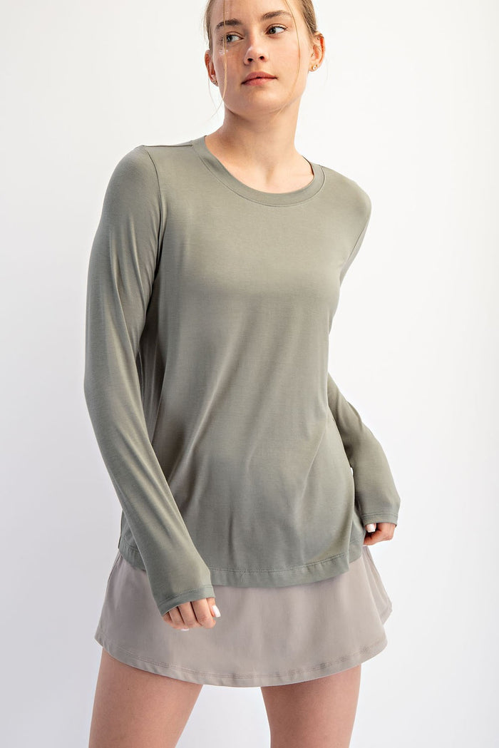 Light Olive Long Sleeve Maternity Top