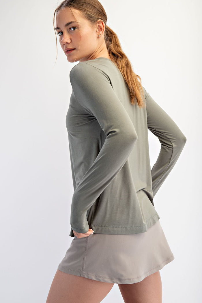 Light Olive Long Sleeve Top