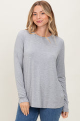 Heather Grey Long Sleeve Top
