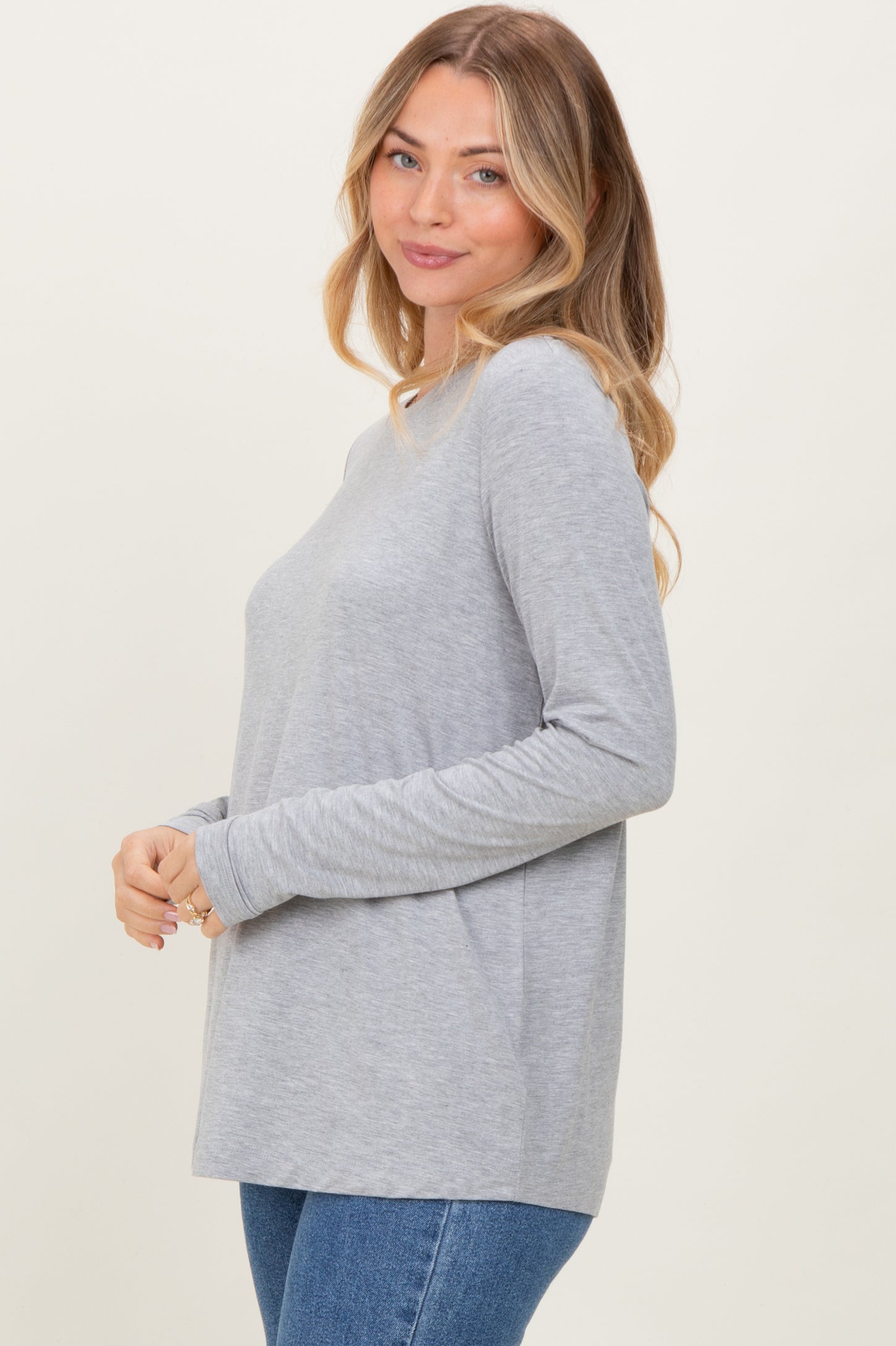 Heather Grey Long Sleeve Top
