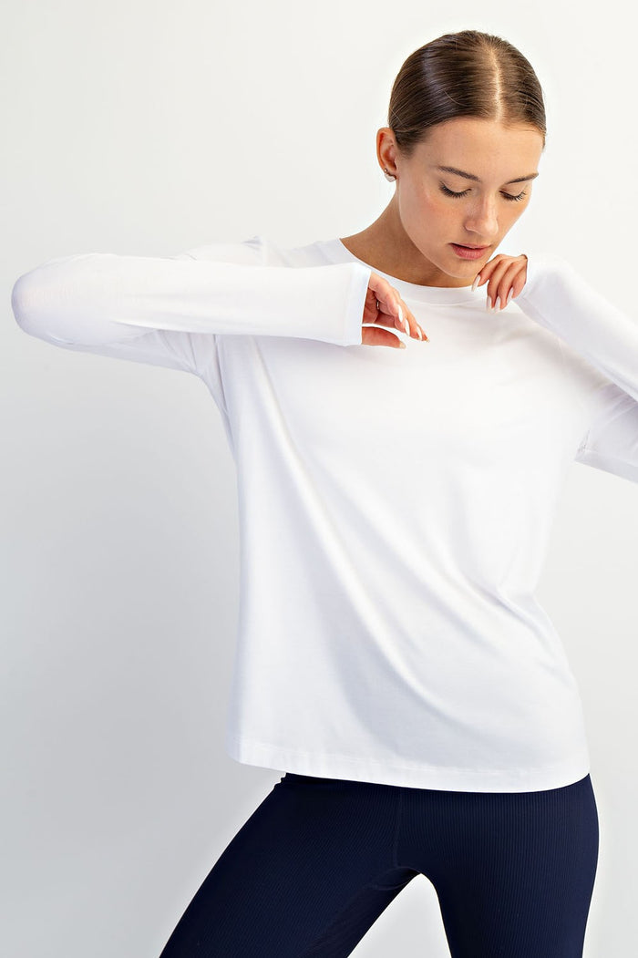 White Long Sleeve Maternity Top