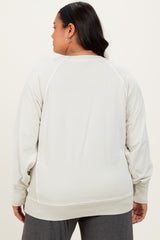 Cream Vintage Wash French Terry Plus Pullover
