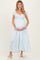 Light Blue Floral Lace Trim Tiered Maternity Maxi Dress