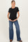 Navy Dark Wash Wide Leg Maternity Jeans
