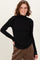 Black Solid Long Sleeve Ribbed Turtle Neck Top