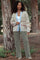 Olive Brushed Knit Flare Leg Pants