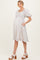 Pink Floral Square Neck Puff Sleeve Maternity Midi Dress