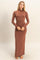 Camel Turtleneck Long Sleeve Maxi Dress