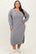 Heather Grey V-Neck Relaxed Fit Plus Sweater Dress
