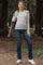 Navy Blue Distressed Hem Slim Straight Leg Maternity Jeans