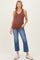 Blue Raw Hem Cropped Straight Leg Maternity Jeans