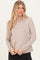 Taupe Flowy Round Hem Long Sleeve Top