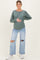Light Blue Open Knee Cuffed Boyfriend Fit Maternity Jeans
