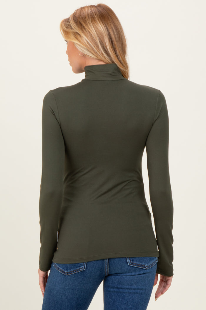 Olive Maternity Mock Neck Top