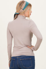 Taupe Mock Neck Top