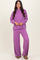 Lavender Textured Rib Mock Neck Long Sleeve Pants Set
