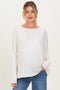 Cream Relaxed Fit Dolman Long Sleeve Maternity Top
