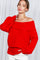 Red Off Shoulder Sweater