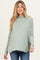 Sage Draped Oversized Turtleneck Dolman Sleeve Maternity Top
