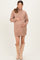 Taupe High Neck Sweater Maternity Mini Dress