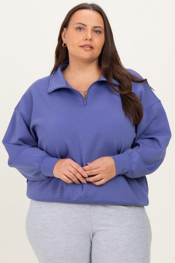 Periwinkle Half Zip Plus Pullover