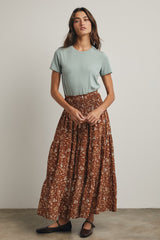 Dusty Mint Ribbed Short Sleeve Curved Hem Top