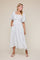 Ivory Floral Puff Sleeve Tie Front Midi Dress