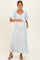 Ivory Floral Puff Sleeve Tie Front Maternity Midi Dress