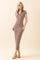 Light Pink Striped Collared Midi Dress